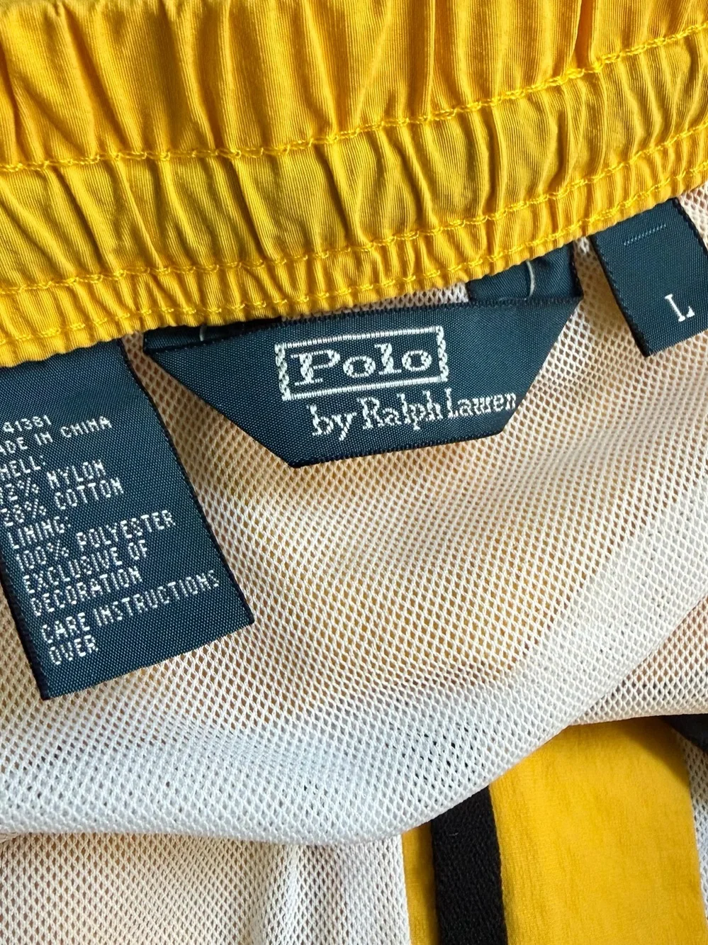 Polo Ralph Lauren Canoe Shorts L Slalom C1 Class Swim Shorts Yellow Cargo Board